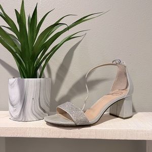 Grey and glitter heels.